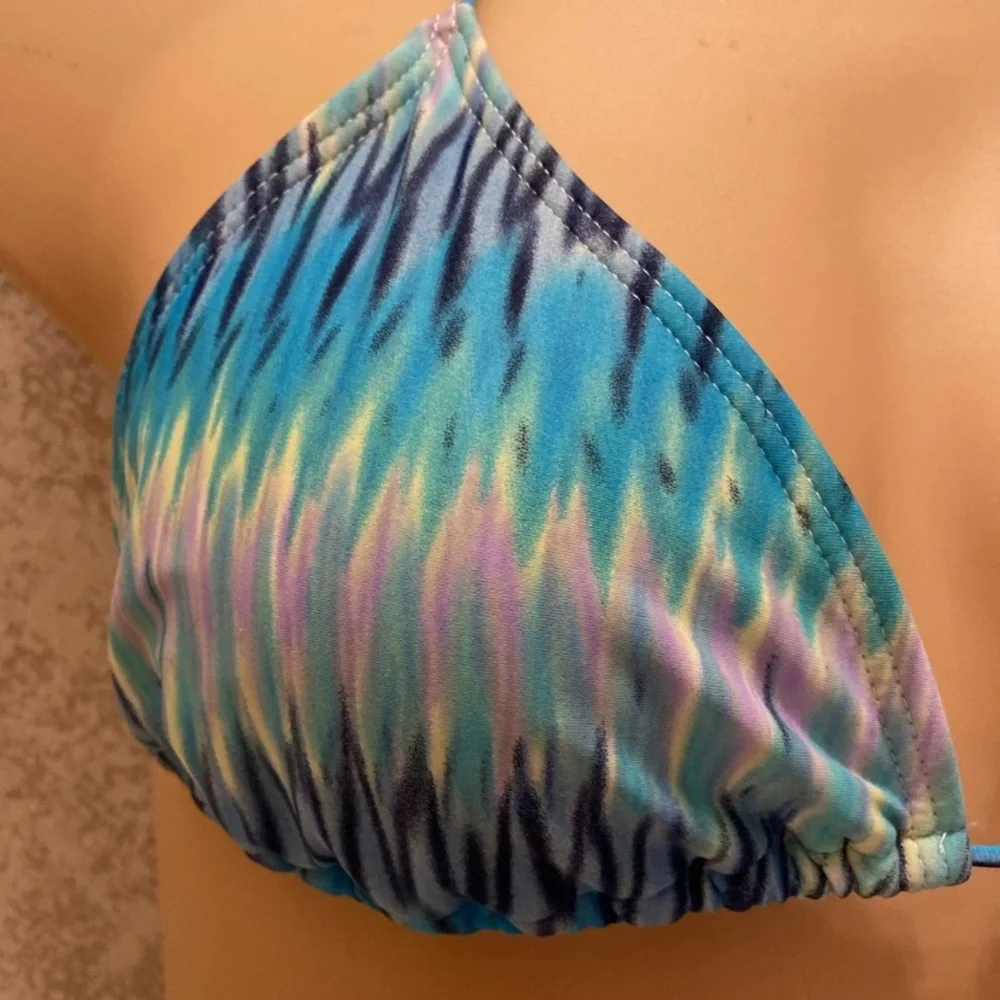 Vibrant Blue and Purple Bikini Top